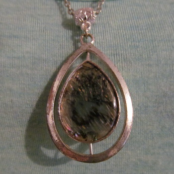 Hand made Necklace with two  side gemstone pendant