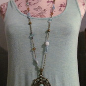 Hand made Turquoise Gemstone Bead  Necklace