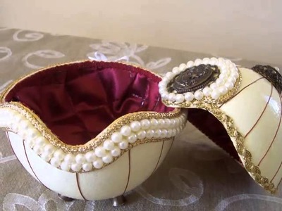 Handmade ostrich eggshell jewelry boxes