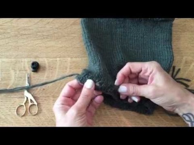 Hat Cowl #2: cord stop drawstring closure