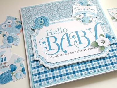 Hello Baby Boy 8x8 Envelope Mini Album Tutorial