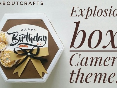 Hexagon Explosion Box || Camera Theme || Birthday Theme || Boy Theme 11 Best Gift || All About Craft