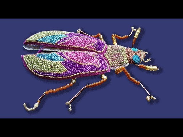 How to embroider a goldwork 'tulip' beetle