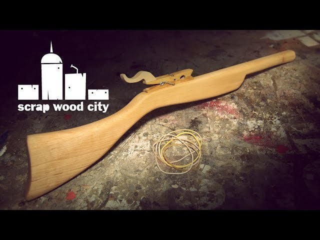 How to make a wooden rubber band toy rifle