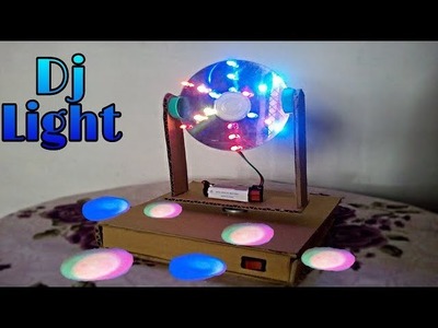 How to make dj light at home | using CD with colourful LEDs easy.