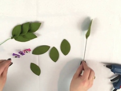 How to Make Fabric Flowers - Green Felt Stems - Beginner