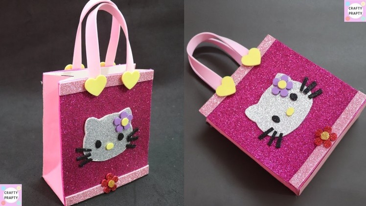 How to make Gift Bag. DIY Hello kitty Paper Bag.DIY Paper bag for treat.DIY Goodie bag.candy bag