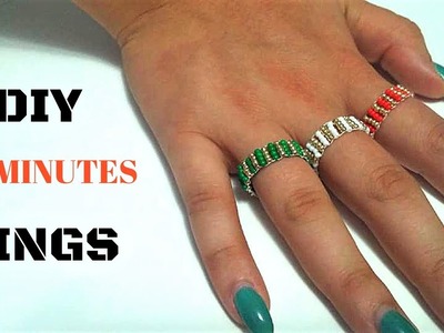 How to make rings. Beaded rings tutorial. Diy 5 minutes rings