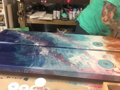 Huge Resin Art Painting  Epoxy DIY 2 Wood Boards