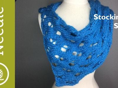Lacy Stockinette Stitch - Right Handed - Rolling Waves Knit Cowl