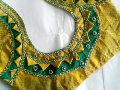 Latest blouse back neck design cutting and stitching