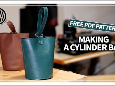 [Leather Craft] Making a Cylinder bag I FREE PATTERN I 실린더 미니백 만들기I 무료패턴