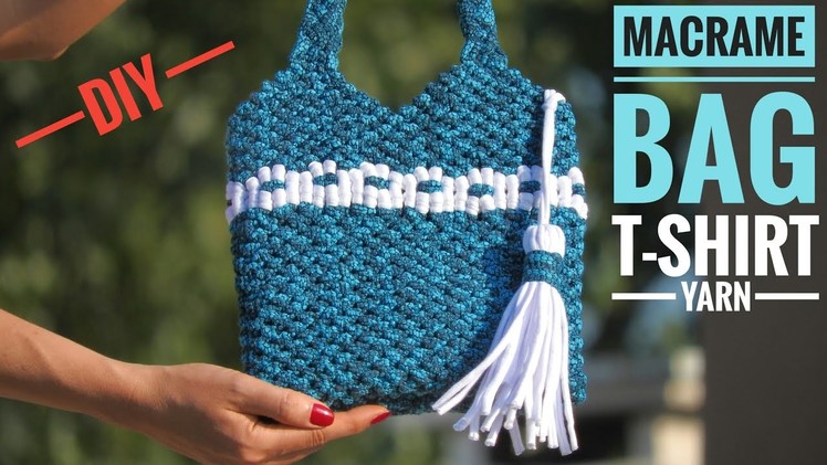 Macrame Bag New Design Tutorial - T-Shirt Yarn Craft
