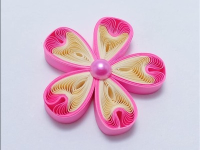 My version of the Shell Shape quilling flower - Tutorial