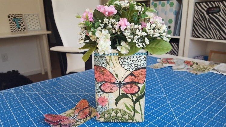 Napkin Series Part 4 of 5 | Upcycled Goodwill Vase