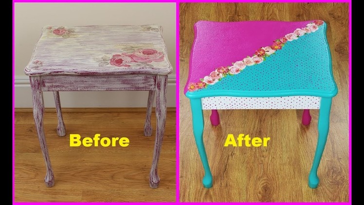 Paint old table - painted table - Decoupage tutorial - DIY - Do It Yourself