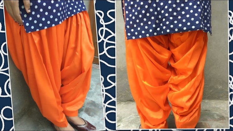 Patiala salwars cutting and stitching. very easy method