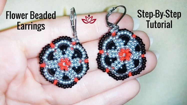 Pearl Flower Beaded Earrings - Tutorial