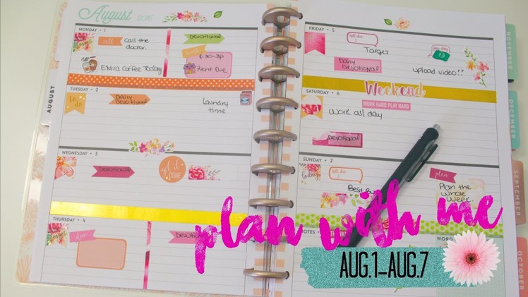 Plan with me| The Happy Planner|Horizontal layout