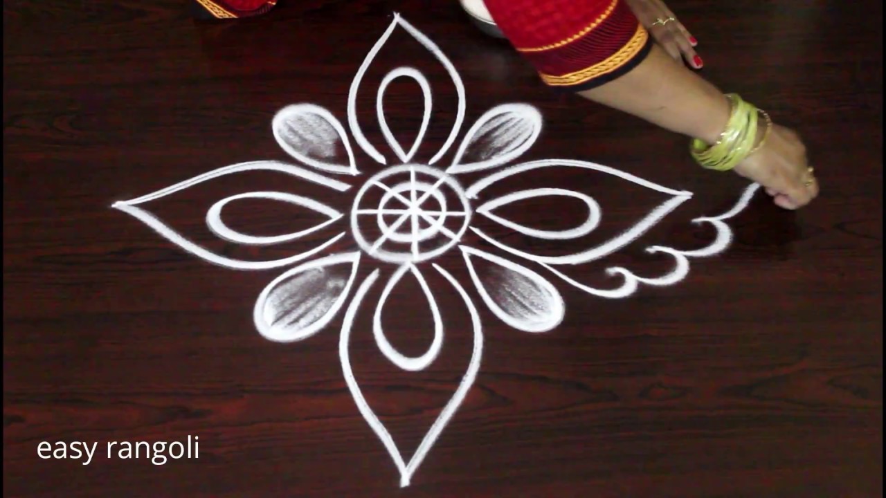 Simple beautiful kolam * easy rangoli designs * new small muggulu with