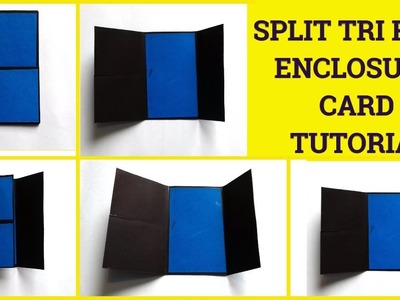 Split Tri Fold Enclosure Card Tutorial By Sangitaa Rawat | DIY | Scrapbook | Split Closure Tri Fold