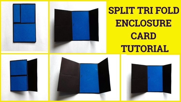 Split Tri Fold Enclosure Card Tutorial By Sangitaa Rawat | DIY | Scrapbook | Split Closure Tri Fold