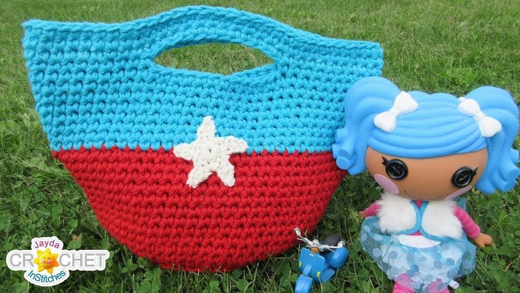 Toy Tote Bag for Kids!  Back To School Ready! Crochet Pattern