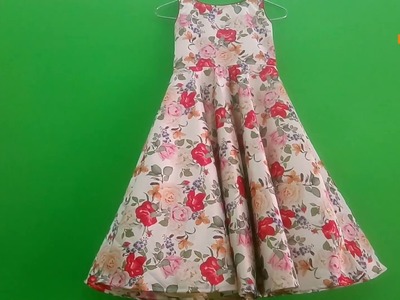 UMBRELLA FROCK CUTTING AND STITCHING IN HINDI. KIDS LONG GOWN