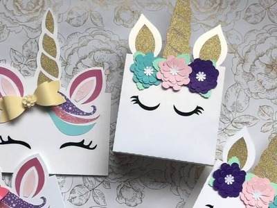 Unicorn Card & Unicorn Gift Bag Project Share - using Lori Whitlock SVG files