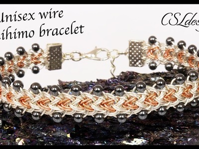 Unisex wire kumihimo bracelet