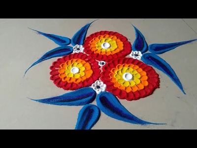 Use nail to make quick & beautiful rangoli design made by JYOTI RAUT RANGOLI ll