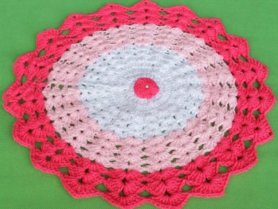 WOW !!! Pink Woolen Rumal Making || Rumal Design || Woolen Crafts || Table Mat | Thalpos