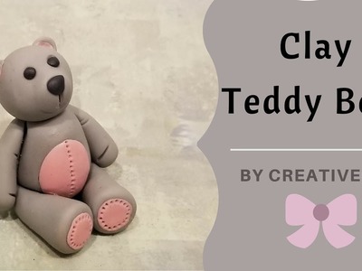 Airdry Clay Teddy Bear Figurine.Cold Porcelain Clay Teddy Bear