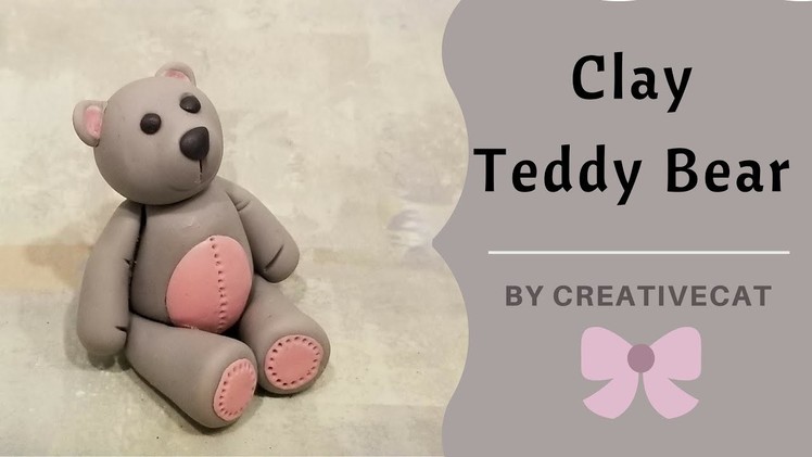 Airdry Clay Teddy Bear Figurine.Cold Porcelain Clay Teddy Bear