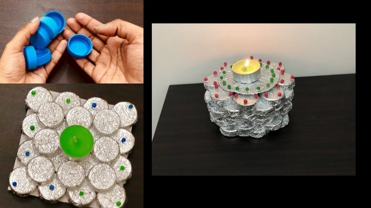 Awesome Diwali Decoration Ideas.Diya. Candle Holder From Plastic Bottle Caps