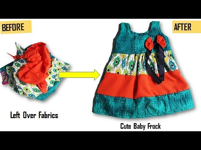 Baby Frock From Left Over Fabrics, Re-Use Your Left Over Fabrics