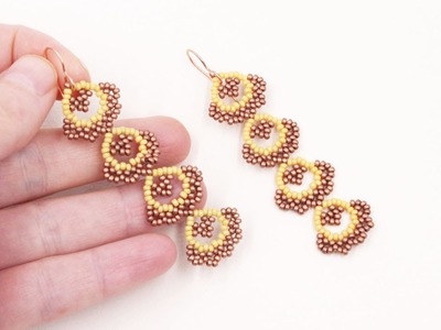 Beaded seed beads Earrings - Free Beading Tutorial by Sidonia