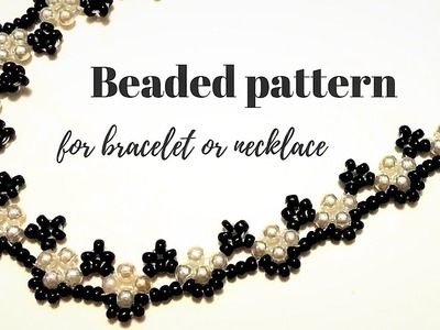 Beading pattern for bracelet or necklace. Jewelry making tutorial