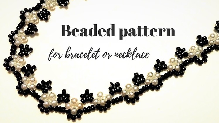Beading pattern for bracelet or necklace. Jewelry making tutorial