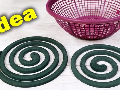 Best Craft Idea Out of Mosquito Coil || DIY Wall Hanging Making Using Basket || Handmade Craft Idea