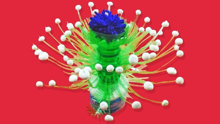 Best waste plastic Bottle Vase Making Craft, Water Bottle Recycle Flower Vase Art Decoration Idea
