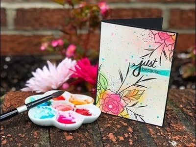 Craft Your Joy Card Tutorial: Watercolor with Dye Inks + Gouache
