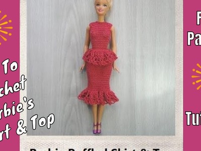 Crochet Barbie Ruffled Top & Skirt ????