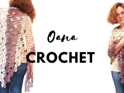 Crochet filet& pufs marvelous shawl by Oana