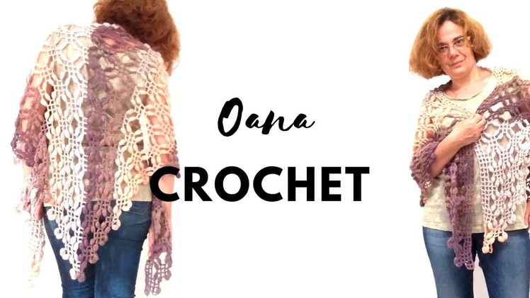 Crochet filet& pufs marvelous shawl by Oana