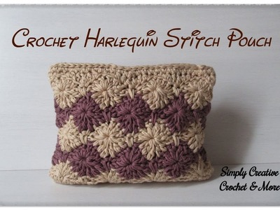 Crochet Multipurpose Pouch.Bag | Harlequin Stitch in rounds