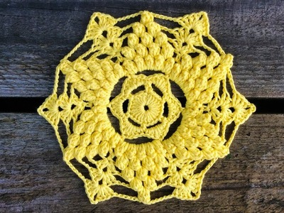 Crochet Popcorn Stitch Doily Motif Tutorial