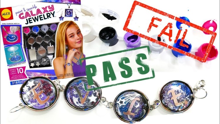 DIY Craft Kit Tested! Alex Paint and Sparkle Galaxy Jewelry Bracelet Ring Necklace
