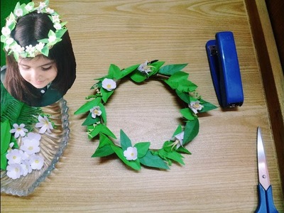 DIY Craft Paper Flowers wreath for little girls: 14 August Special