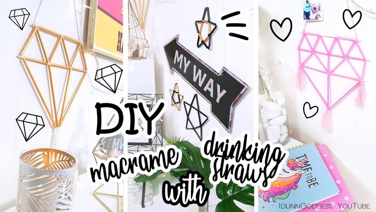 DIY Easy Macrame Wall Decor With Drinking Straws – How To Make Boho Macrame Wall Hanging